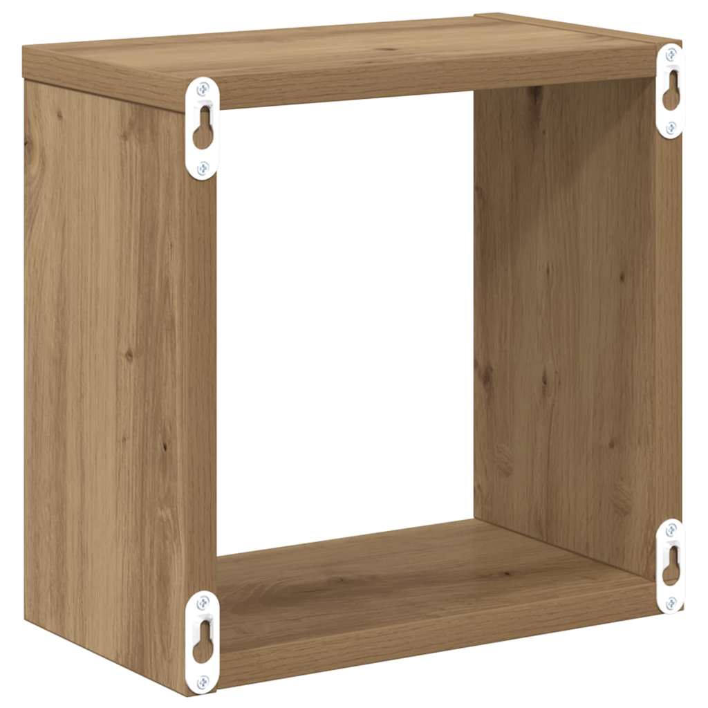 Wandregale mit Regal 2 pcs Eiche handwerklich 26 x 15 x 26 cm