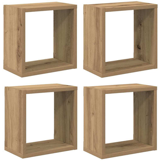 Wandregale 4 pcs Artisan-Eiche 26 x 15 x 26 cm Holzwerkstoff