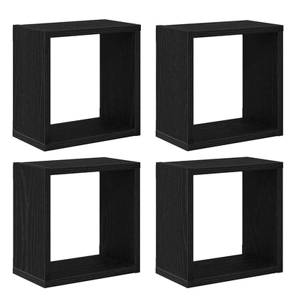 Wandregale 4 pcs Schwarz Eiche 26 x 15 x 26 cm Holzwerkstoff