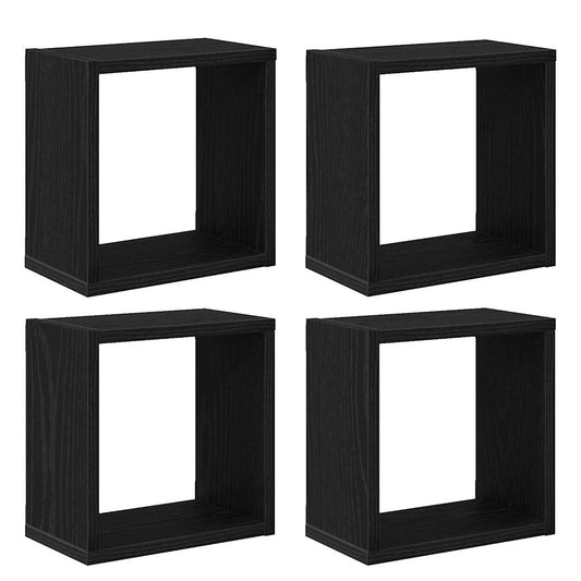 Wandregale 4 pcs Schwarz Eiche 26 x 15 x 26 cm Holzwerkstoff