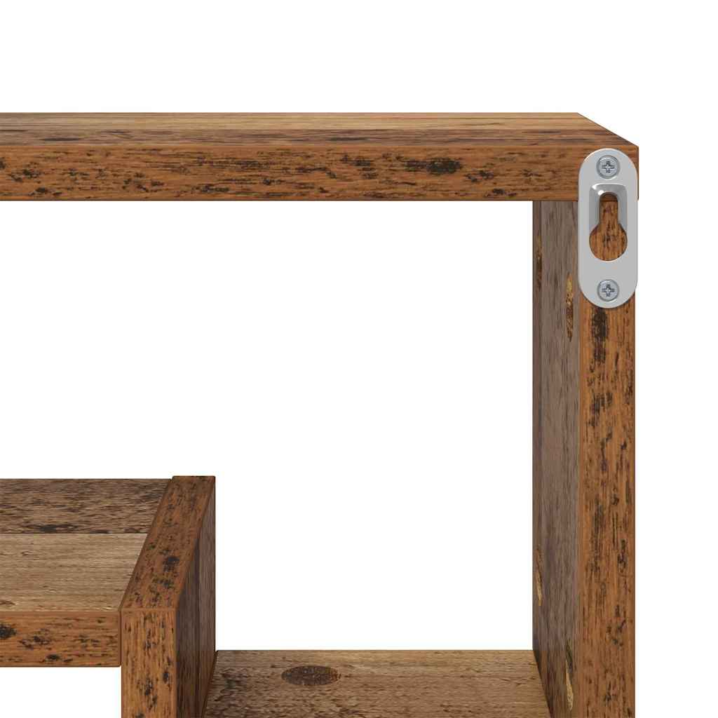 Wandregal mit Regal Altholz 82 x 15 x 51 cm Holzwerkstoff