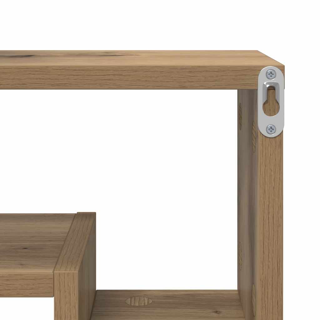 Wandregal Eiche handwerklich 82 x 15 x 51 cm Holzwerkstoff