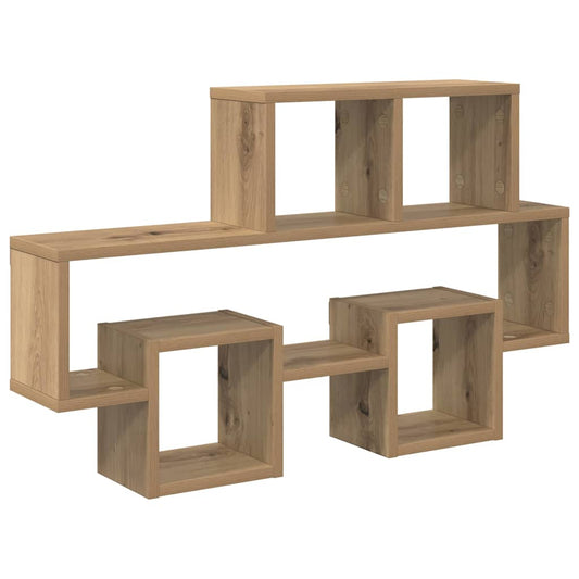 Wandregal Eiche handwerklich 82 x 15 x 51 cm Holzwerkstoff