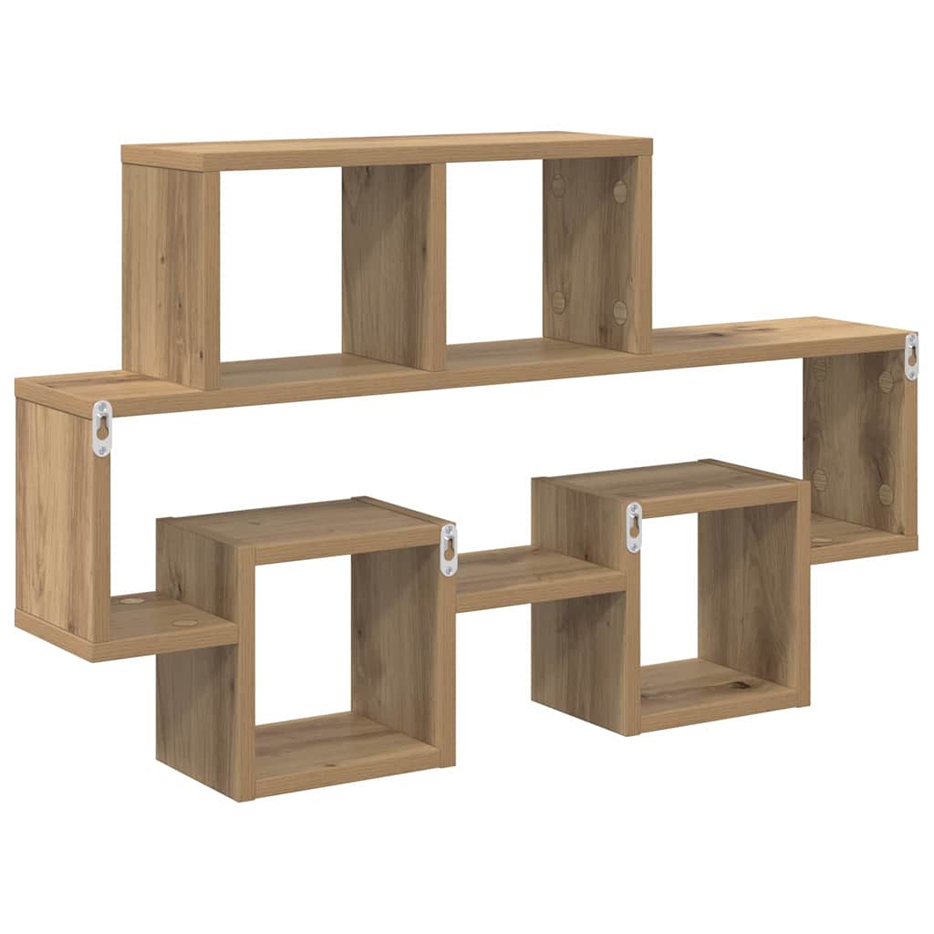 Wandregal Eiche handwerklich 82 x 15 x 51 cm Holzwerkstoff