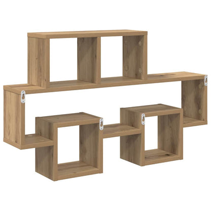 Wandregal Eiche handwerklich 82 x 15 x 51 cm Holzwerkstoff