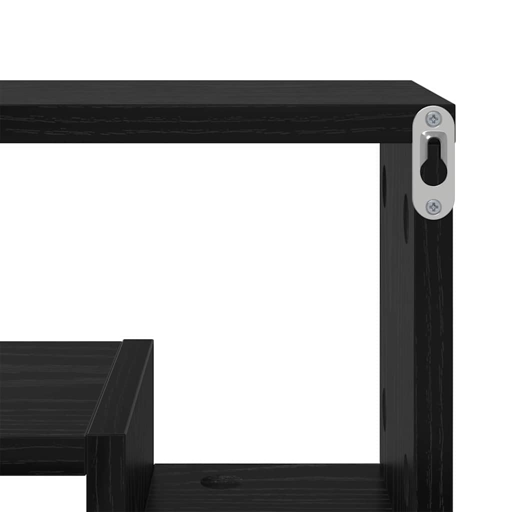 Wandregal Schwarze Eiche 82 x 15 x 51 cm Holzwerkstoff