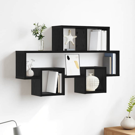 Wandregal Schwarze Eiche 82 x 15 x 51 cm Holzwerkstoff
