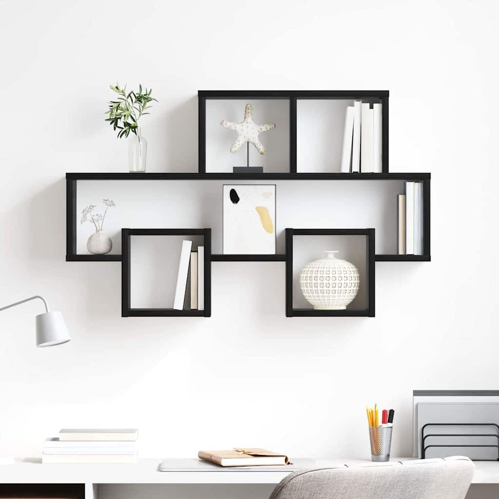 Wandregal Schwarze Eiche 82 x 15 x 51 cm Holzwerkstoff