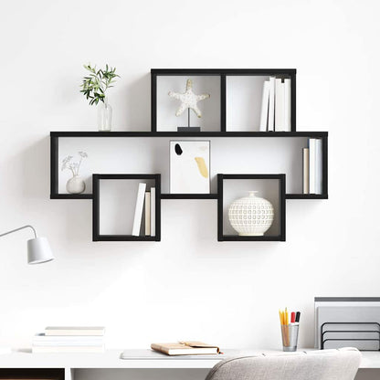 Wandregal Schwarze Eiche 82 x 15 x 51 cm Holzwerkstoff