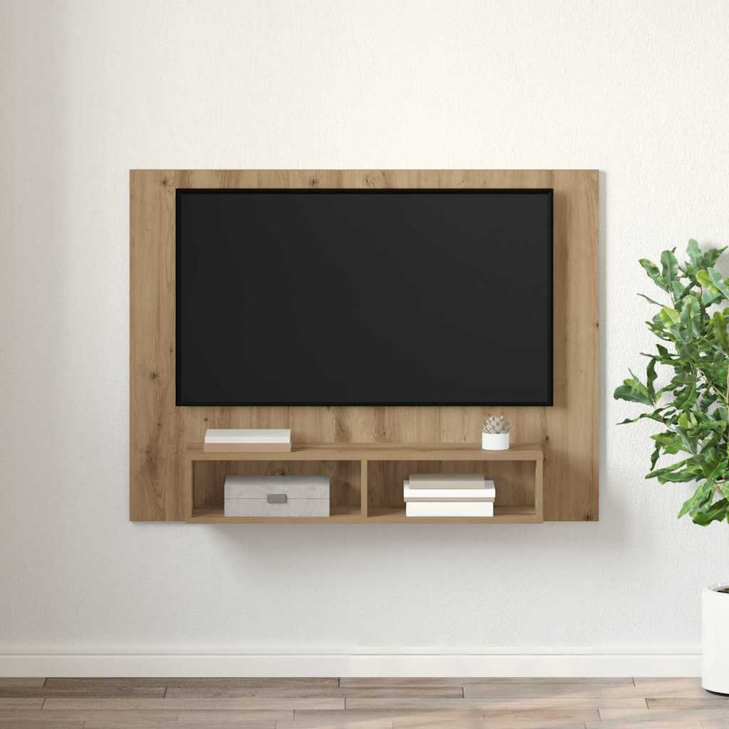 Wand TV Schrank Eiche handwerklich 120 x 23.5 x 90 cm