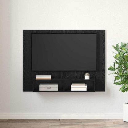 Wand TV Schrank Schwarze Eiche 120 x 23.5 x 90 cm Holzwerkstoff