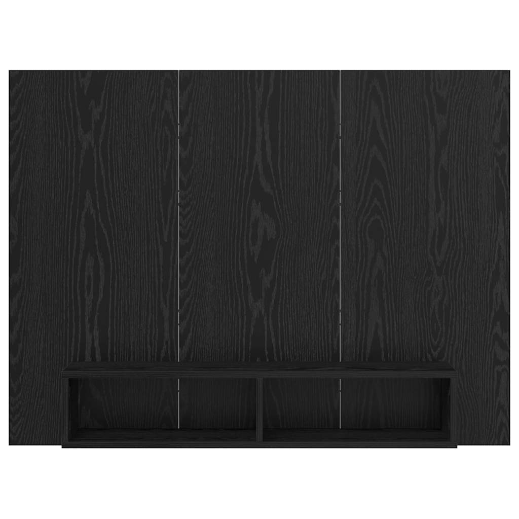 Wand TV Schrank Schwarz Eichen-Optik 120 x 23.5 x 90 cm