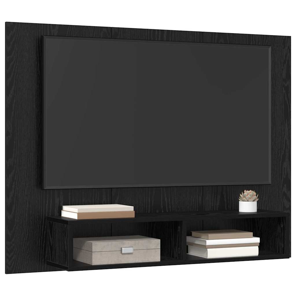 Wand TV Schrank Schwarze Eiche 120 x 23.5 x 90 cm Holzwerkstoff