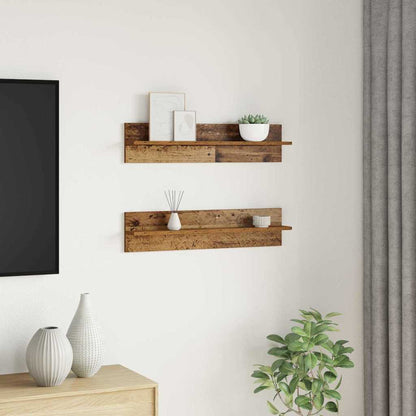 Wandregale 2 pcs Altholz 80 x 11.5 x 18 cm Holzwerkstoff