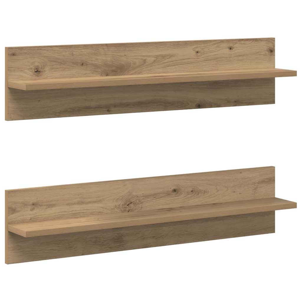 Wandregale mit Regal 2 pcs Eiche handwerklich 80 x 11.5 x 18 cm