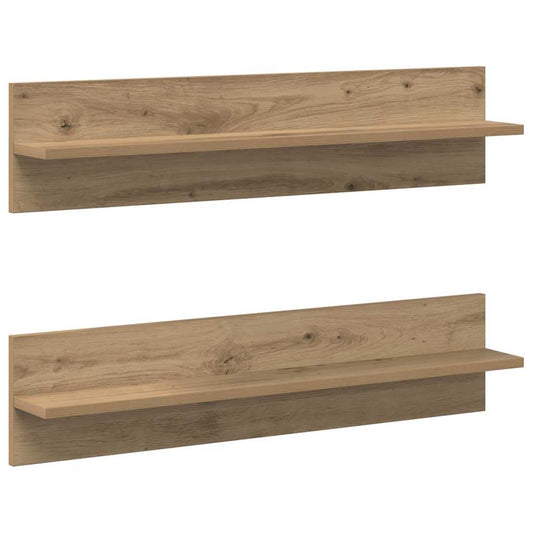 Wandregale mit Regal 2 pcs Eiche handwerklich 80 x 11.5 x 18 cm