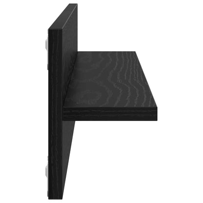 Wandregale 2 pcs Schwarze Eiche 80 x 11.5 x 18 cm Holzwerkstoff