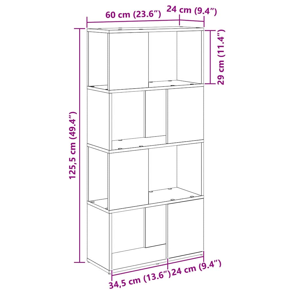 Unterhaltungszentrum Braun 60 x 24 x 124 cm Holzwerkstoff