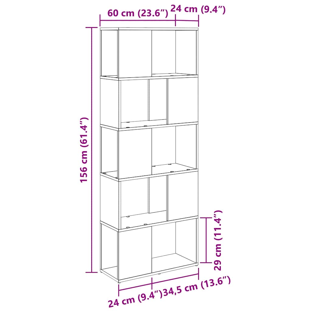 Unterhaltungszentrum Braun 60 x 24 x 155 cm Holzwerkstoff