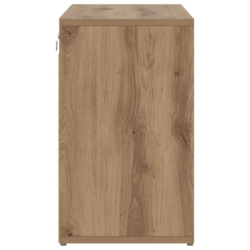 Schuhschrank Eiche handwerklich 77,5 x 30 x 51 cm Holzwerkstoff