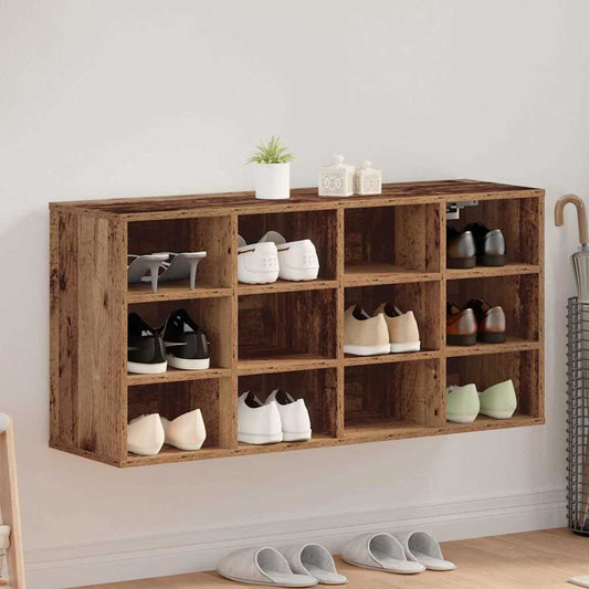 Schuhschrank mit Regal Altholz 103 x 30 x 51 cm Holzwerkstoff