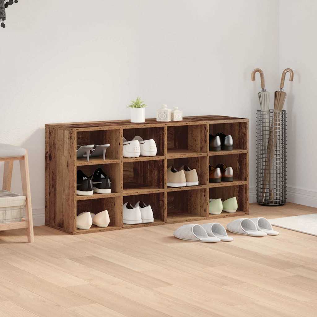 Schuhschrank mit Regal Altholz 103 x 30 x 51 cm Holzwerkstoff