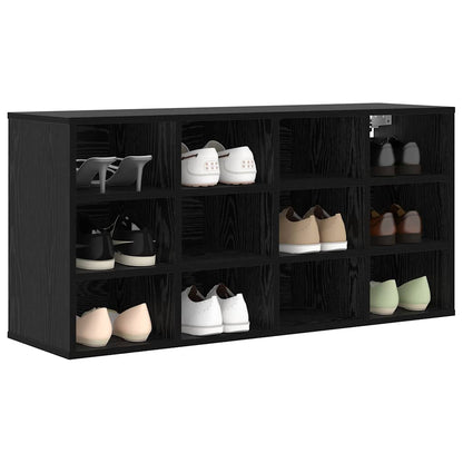 Schuhschrank mit Regal Schwarz Eichen-Optik 103 x 30 x 51 cm