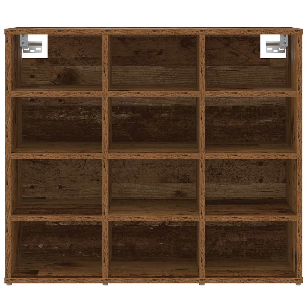 Schuhschrank mit Regal Altholz 77,5 x 30 x 67 cm Holzwerkstoff