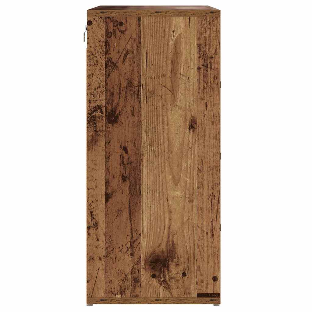Schuhschrank mit Regal Altholz 77,5 x 30 x 67 cm Holzwerkstoff