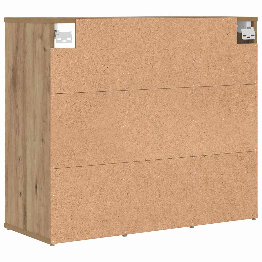 Schuhschrank Eiche handwerklich 77,5 x 30 x 67 cm Holzwerkstoff