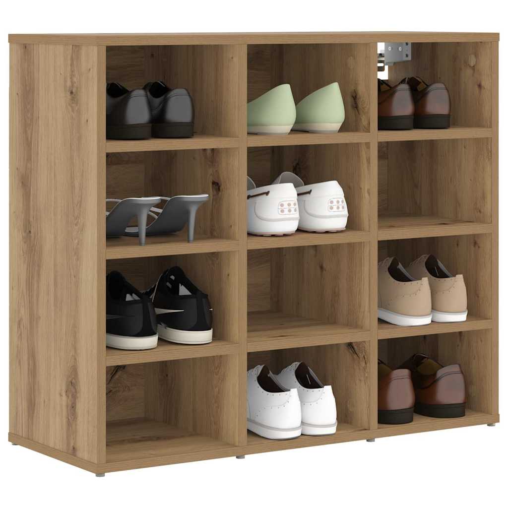 Schuhschrank Eiche handwerklich 77,5 x 30 x 67 cm Holzwerkstoff