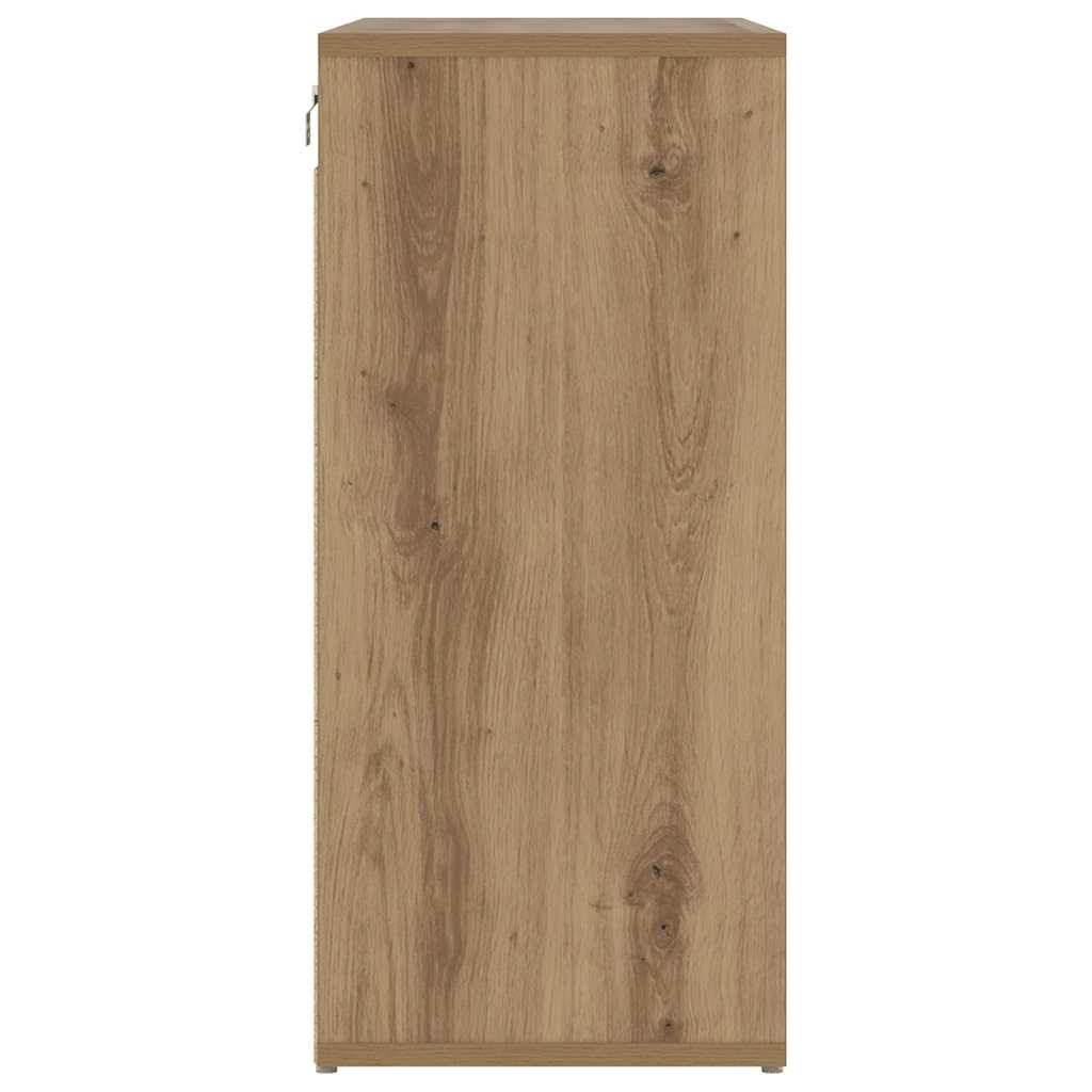 Schuhschrank Eiche handwerklich 77,5 x 30 x 67 cm Holzwerkstoff