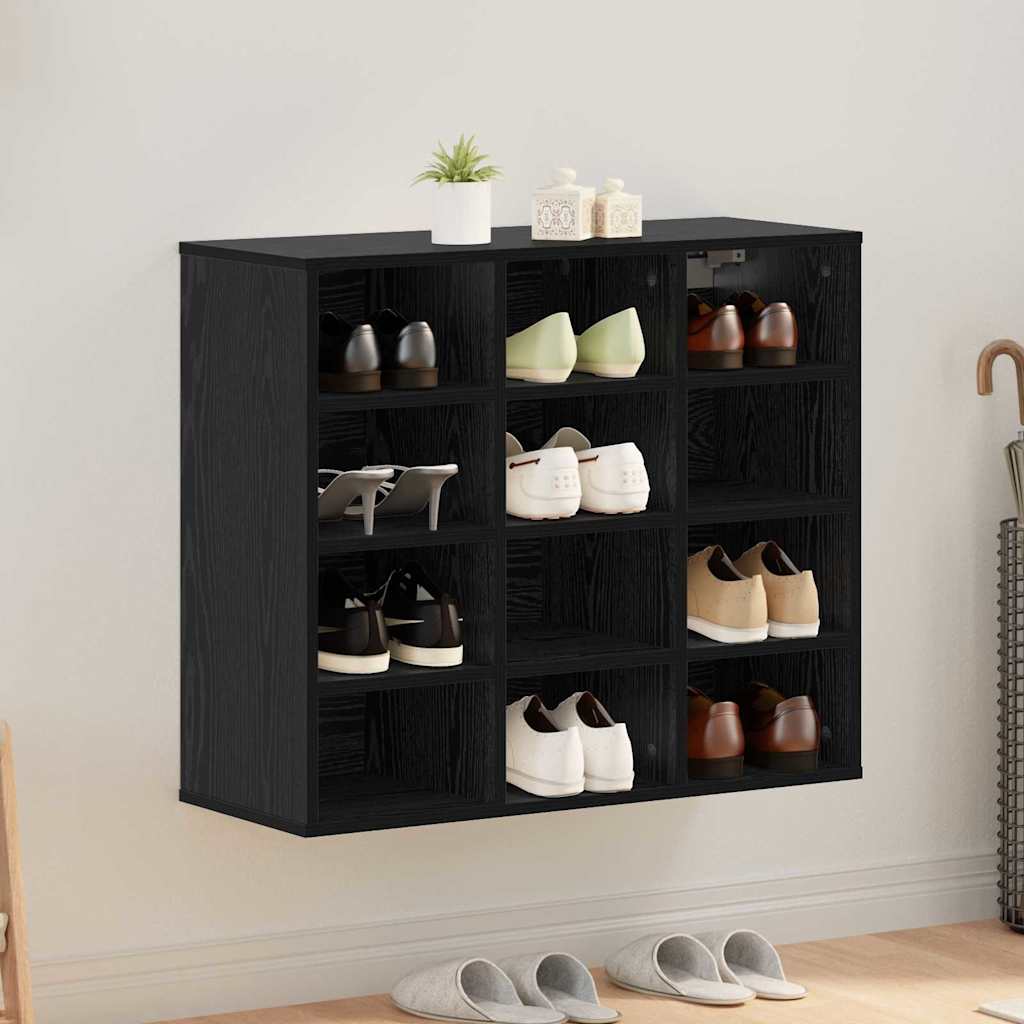 Schuhschrank Schwarze Eiche 77,5 x 30 x 67 cm Holzwerkstoff