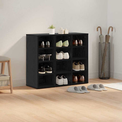Schuhschrank Schwarze Eiche 77,5 x 30 x 67 cm Holzwerkstoff
