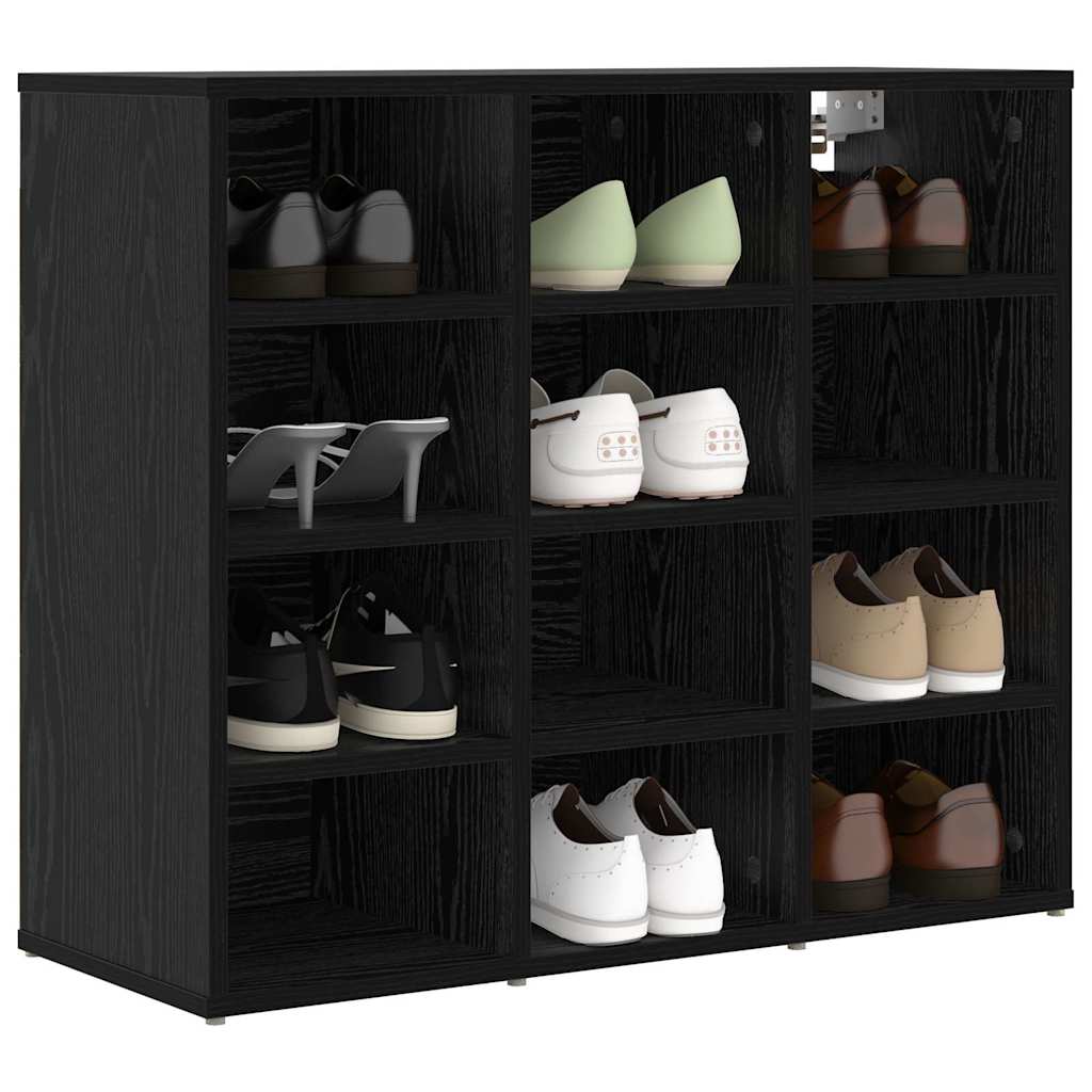 Schuhschrank Schwarze Eiche 77,5 x 30 x 67 cm Holzwerkstoff