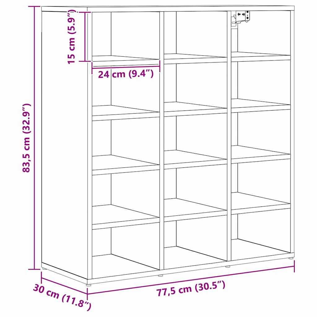 Schuhschrank Altholz 77,5 x 30 x 83,5 cm Holzwerkstoff