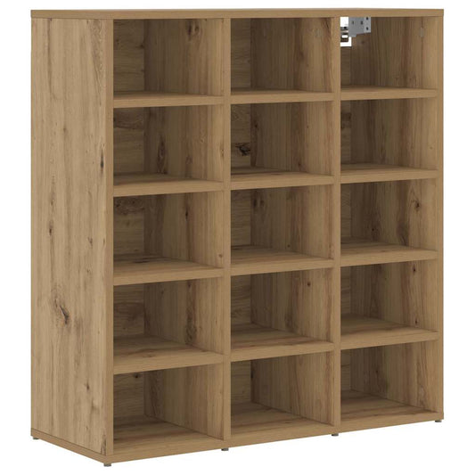 Schuhschrank mit Regal Eiche handwerklich 77,5 x 30 x 83,5 cm