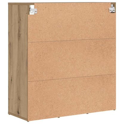 Schuhschrank mit Regal Eiche handwerklich 77,5 x 30 x 83,5 cm