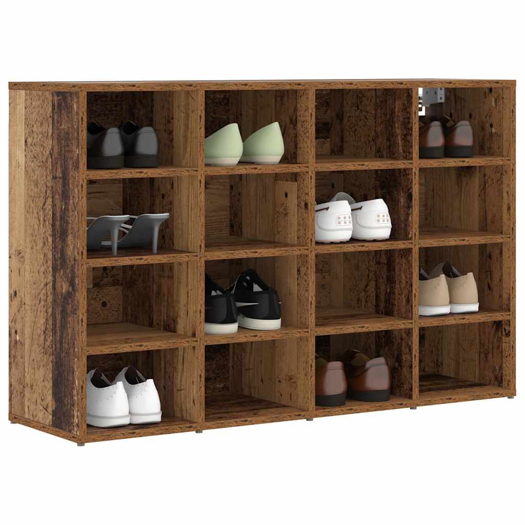 Schuhschrank mit Regal Altholz 103x30x51 cm Holzwerkstoff