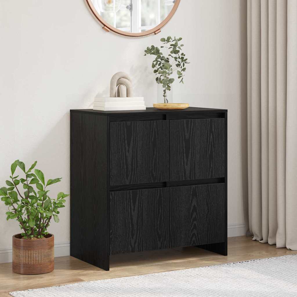 Sideboard Schwarze Eiche 70 x 41 x 75 cm Holzwerkstoff
