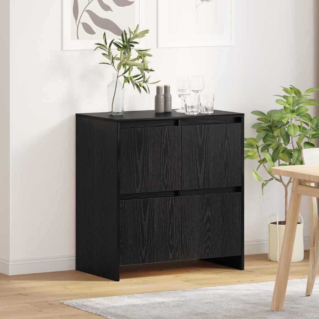 Sideboard Schwarze Eiche 70 x 41 x 75 cm Holzwerkstoff