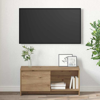 TV-Ständer Eiche handwerklich 90 x 35 x 40 cm Holzwerkstoff