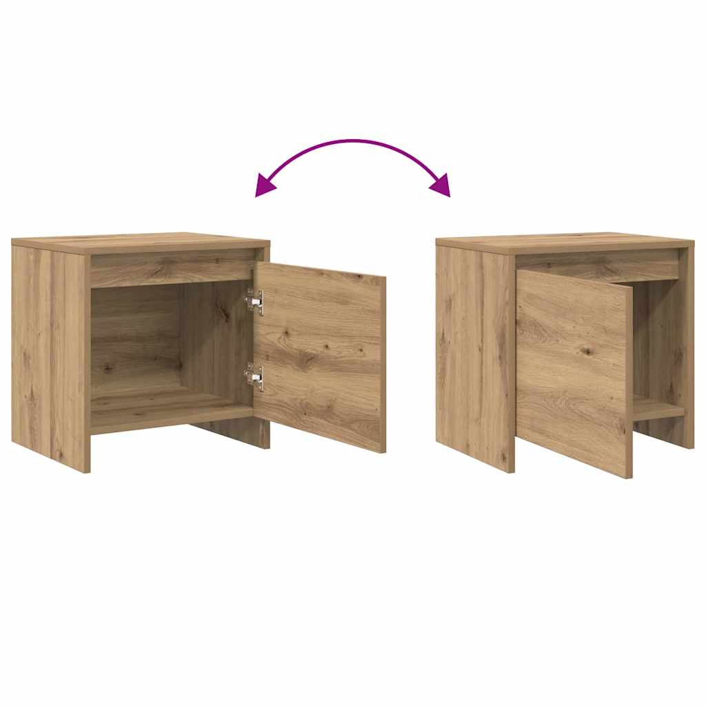 Nachttisch Eiche handwerklich 45 x 34 x 44.5 cm Holzwerkstoff