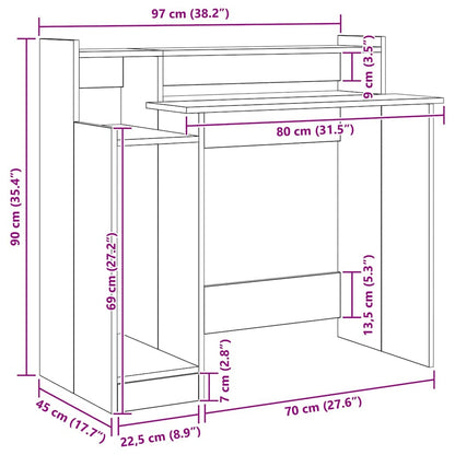 Schreibtisch mit Regal Altholz 97 x 45 x 90 cm Holzwerkstoff