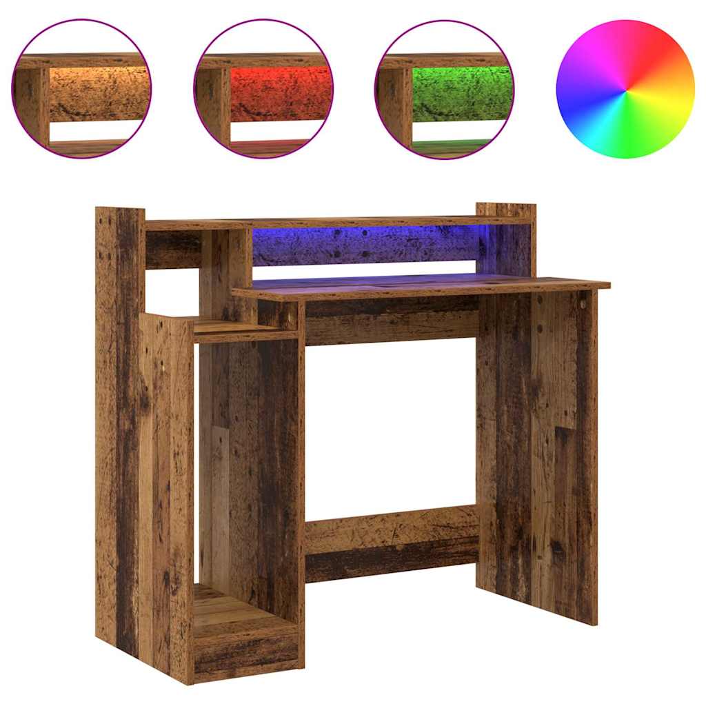 Schreibtisch mit Regal Altholz 97 x 45 x 90 cm Holzwerkstoff