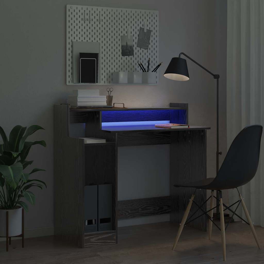 Schreibtisch Schwarz Eichen-Optik 97 x 45 x 90 cm Holzwerkstoff