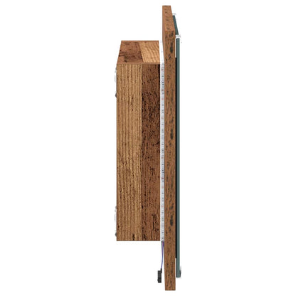 LED-Badezimmerspiegel Altholz 40 x 37 x 8.5 cm Holzwerkstoff