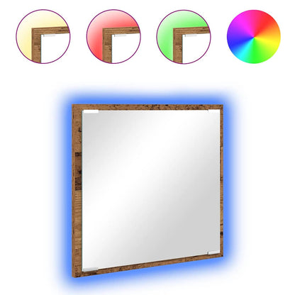 LED-Badezimmerspiegel Altholz 40 x 37 x 8.5 cm Holzwerkstoff