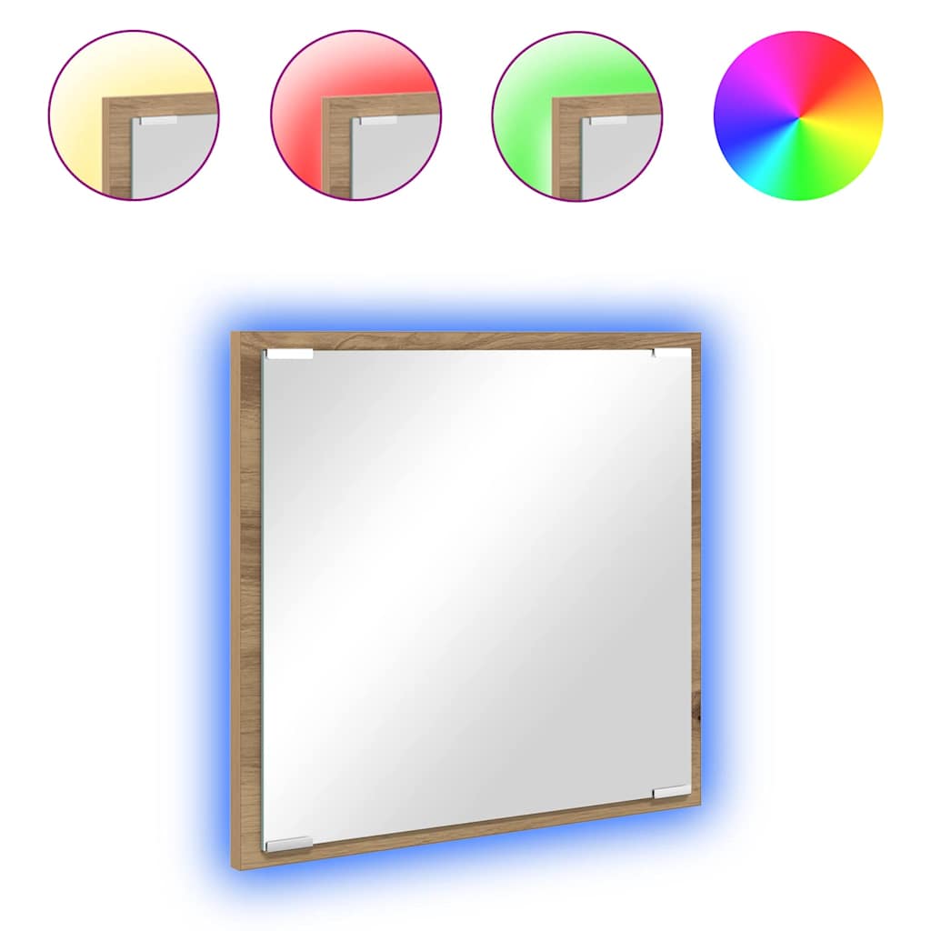 LED-Badezimmerspiegel Artisan-Eiche 40 x 37 x 8.5 cm