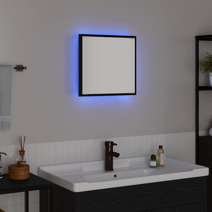 LED Badezimmer Spiegel Schwarz Eichen-Optik 40 x 8.5 x 37 cm